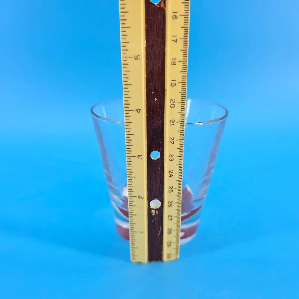 Vintage 15 Pool Ball Rocks Glass Maroon Billiard Lowball Whiskey‎ Tumbler 3.5in